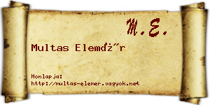 Multas Elemér névjegykártya